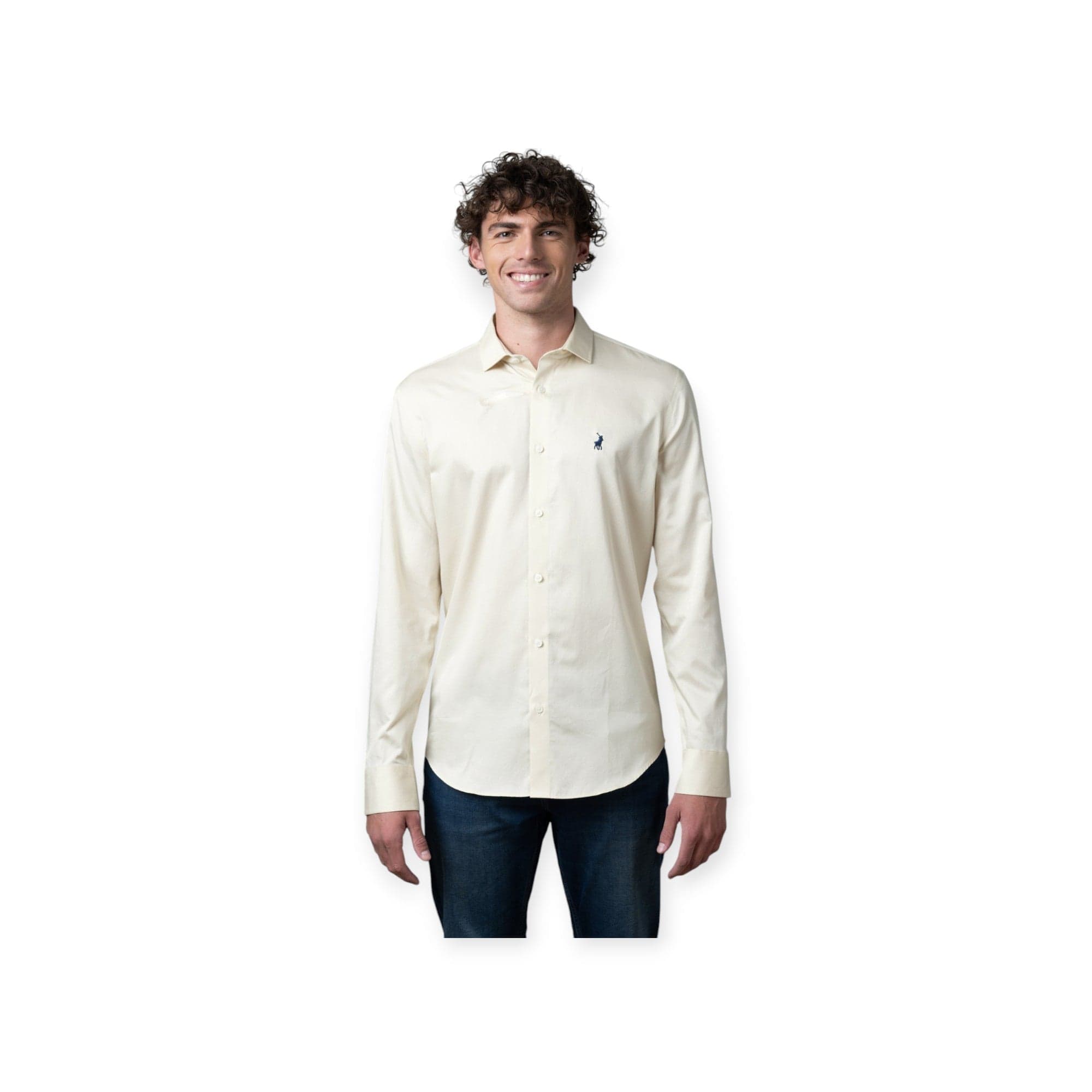 Polo shirt Polo Men's Essential Sateen Long Sleeve Shirt Stone
