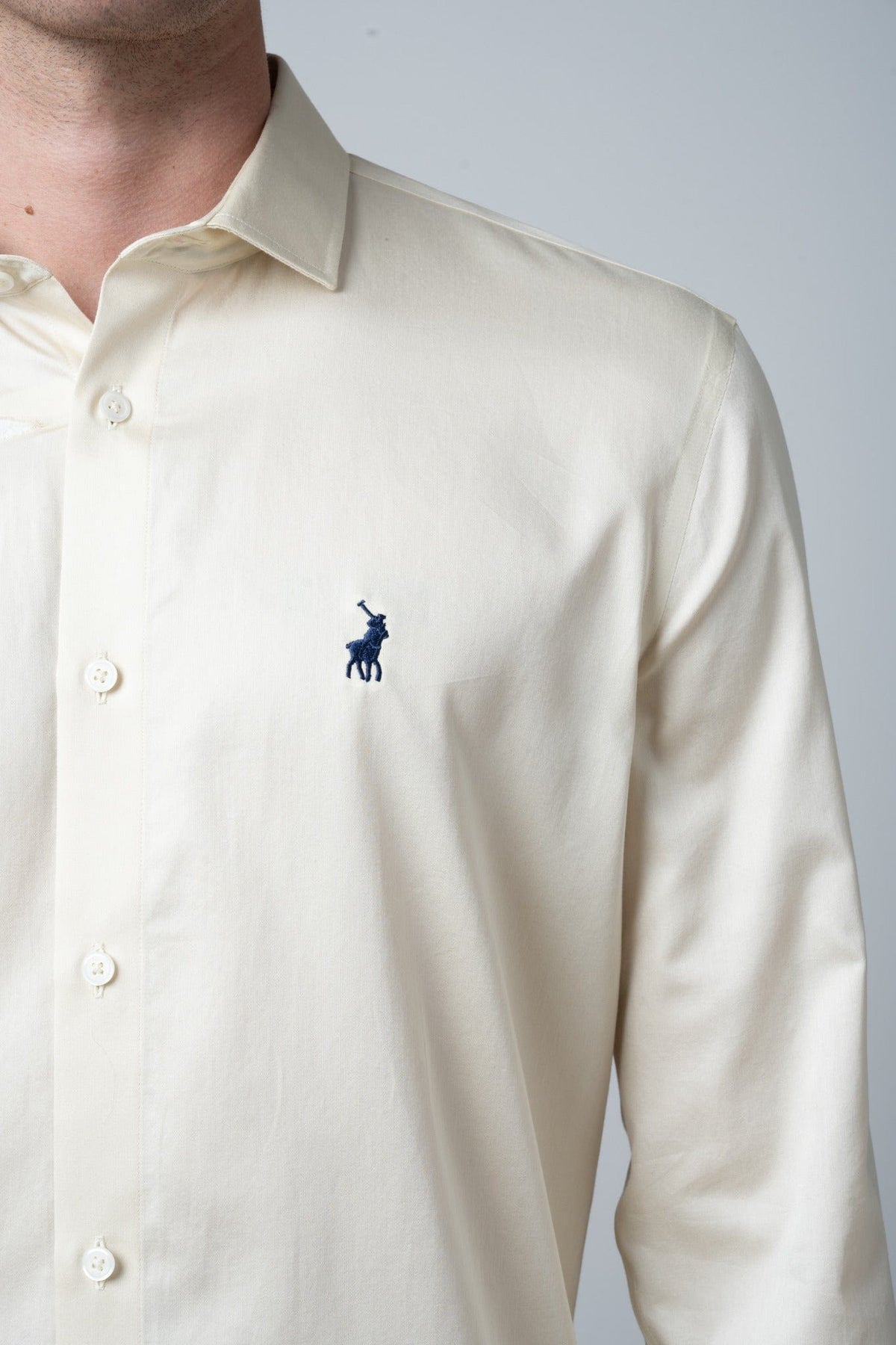 Polo shirt Polo Men's Essential Sateen Long Sleeve Shirt Stone
