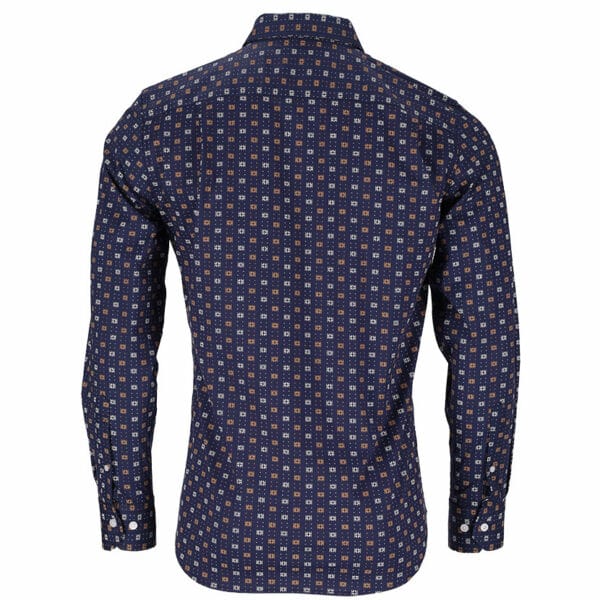 Polo shirt Polo Print Long Sleeve Mens Navy (7336403664985)