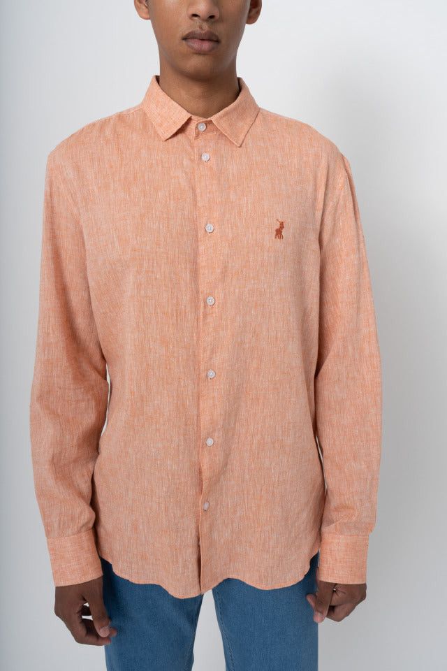 Polo Shirts Polo Plain Linen Shirt Orange