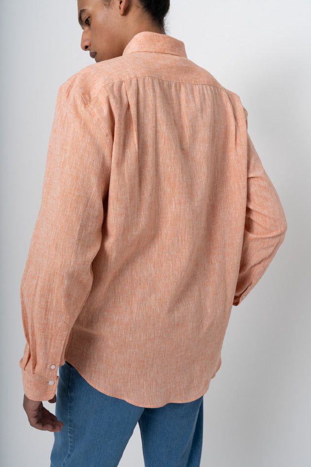 Polo Shirts Polo Plain Linen Shirt Orange