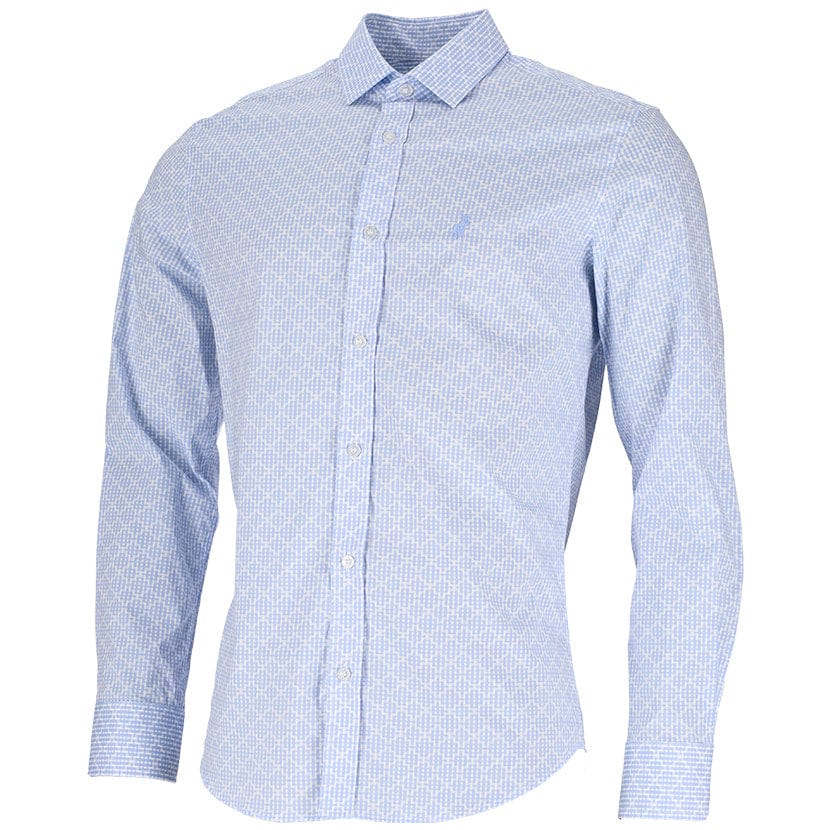 Polo Shirts Polo Print Geo Shirt Mens White (7336402976857)
