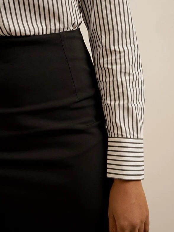 Polo Skirt Women Pencil  Skirt Black