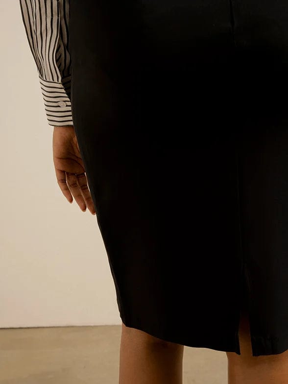 Polo Skirt Women Pencil  Skirt Black