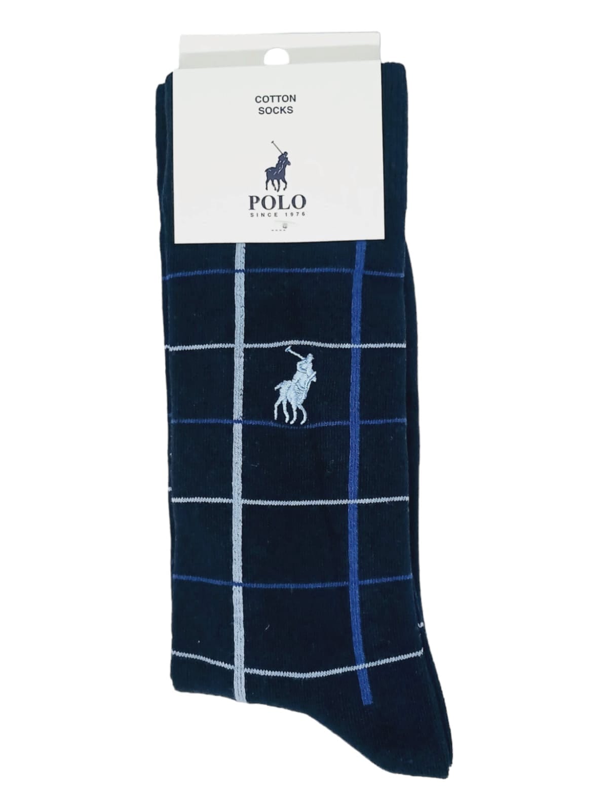 Polo Socks Polo Check Socks Navy (7692929564761)