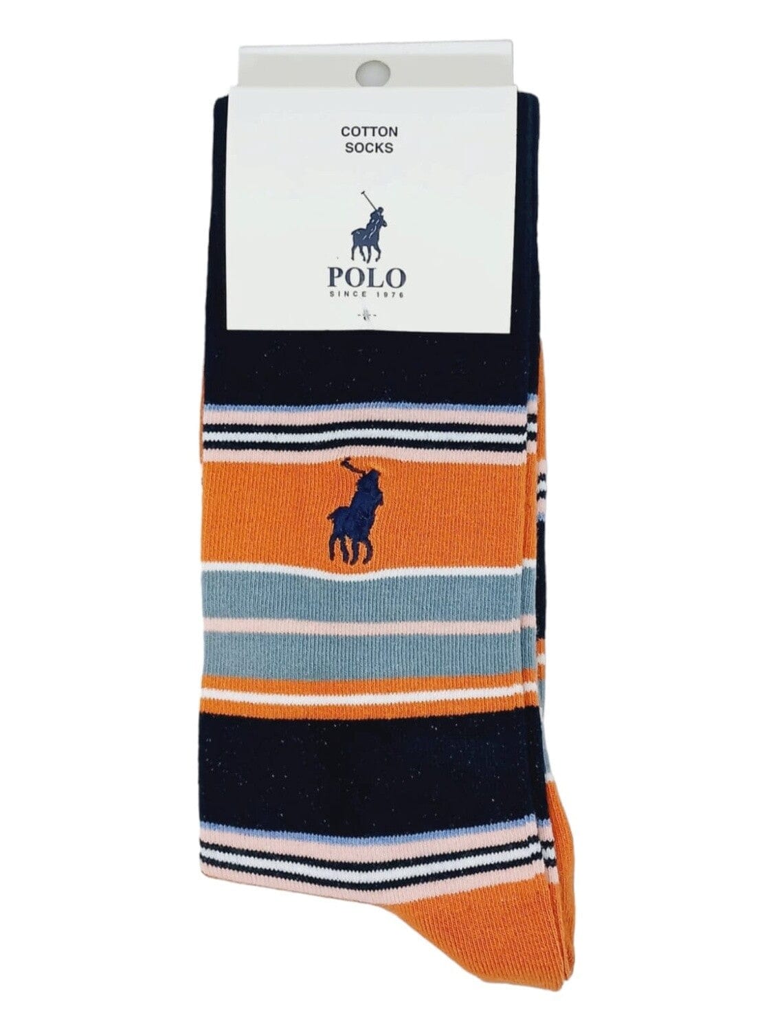 Polo Socks Polo Stripe Socks Orange (7692947783769)