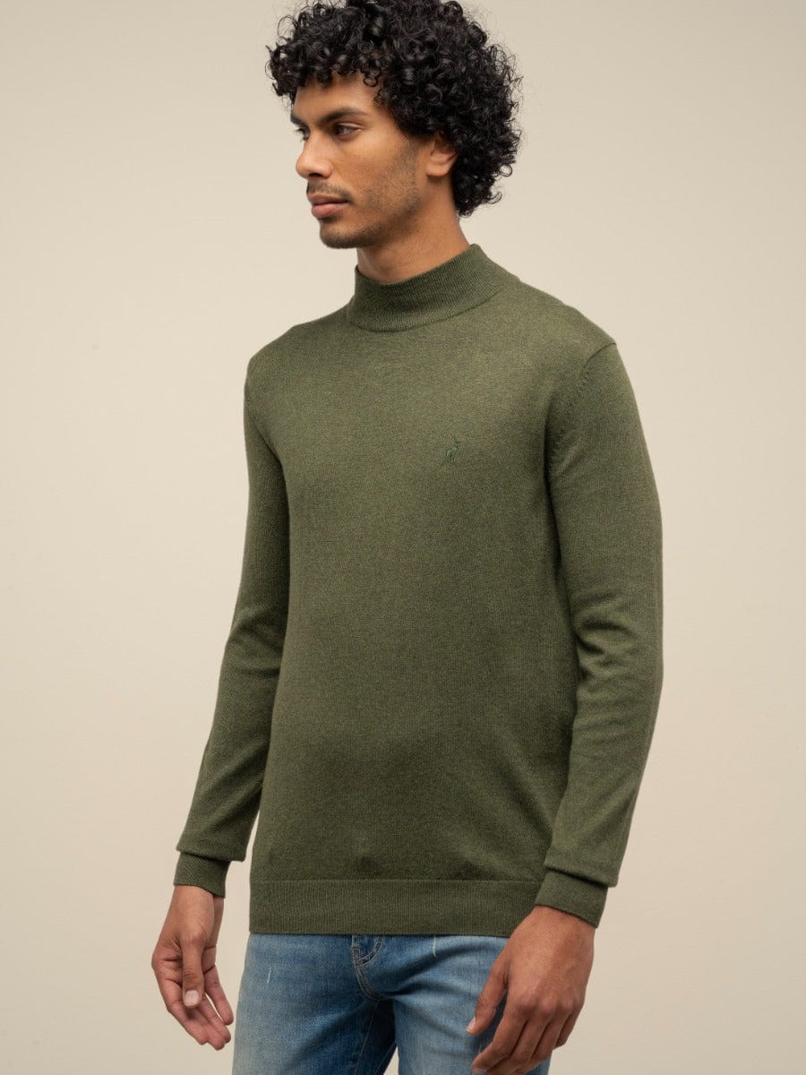 Polo Sweater Polo Long Sleeve High Collar Knitwear Fatigue (7683899129945)