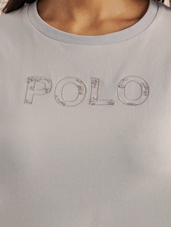 Polo T Shirt Polo Ladies Sadie Beaded Tee Blue