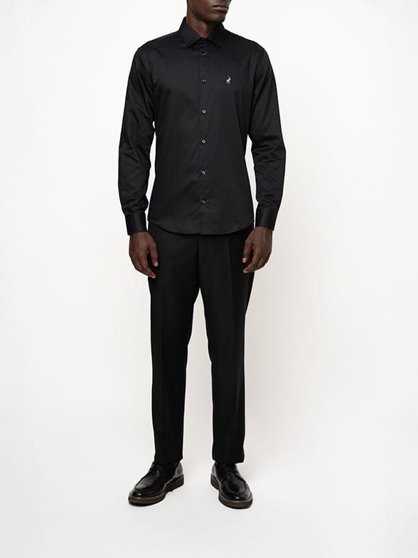 Polo Mens Custom Fit Greig Shirt-Black 0061171