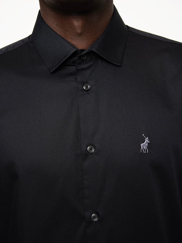 Polo Mens Custom Fit Greig Shirt-Black 0061171
