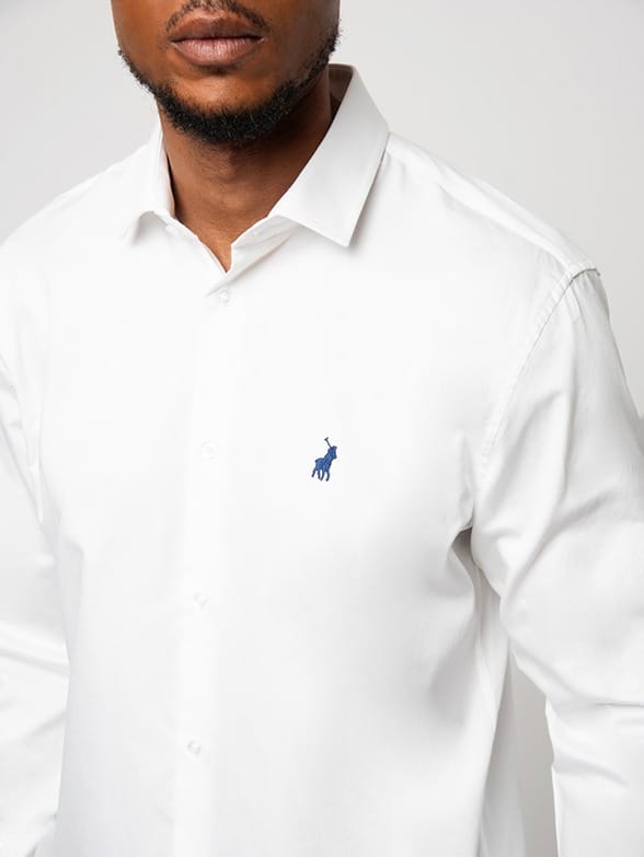 Polo T Shirt Polo Mens Custom Fit Greig Shirt-White 0061172