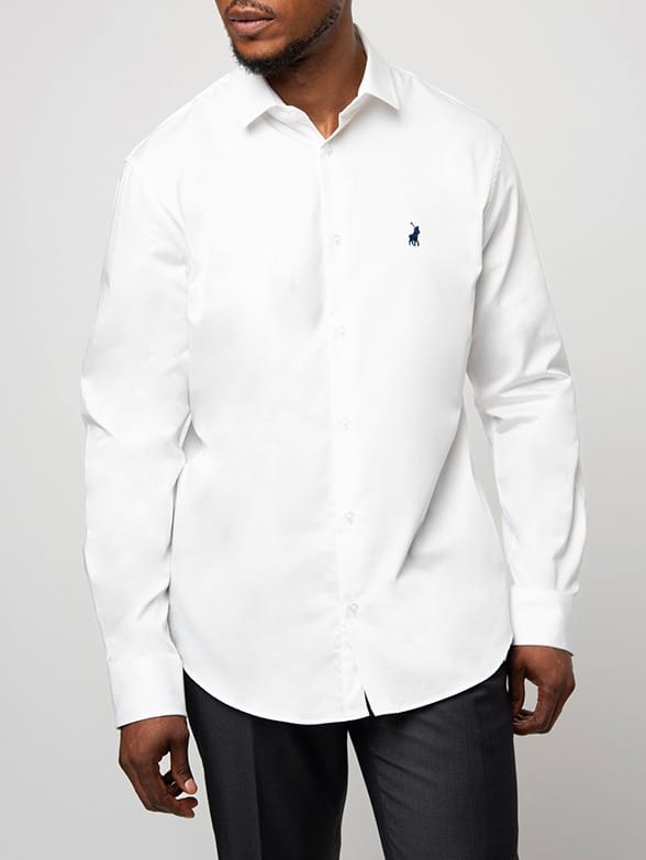 Polo T Shirt Polo Mens Custom Fit Greig Shirt-White 0061172