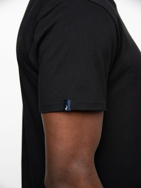 Polo T Shirt Polo Mens Lucas Crew Neck Short Sleeve T-shirt-Black 0006837
