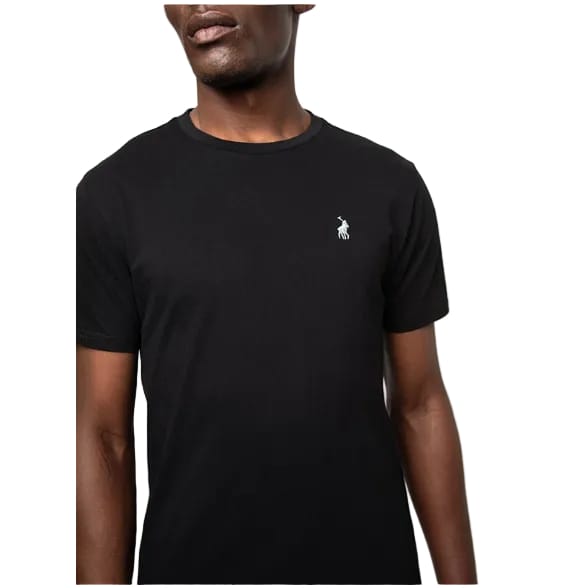 Polo T Shirt Polo Mens Lucas Crew Neck Short Sleeve T-shirt-Black 0006837