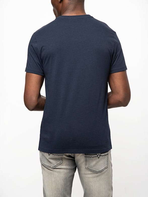 Polo T Shirt Polo Mens Lucas Crew Neck Short Sleeve T-shirt-Navy 0006835