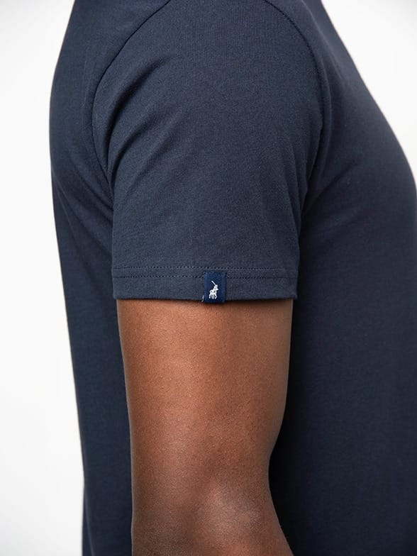 Polo T Shirt Polo Mens Lucas Crew Neck Short Sleeve T-shirt-Navy 0006835