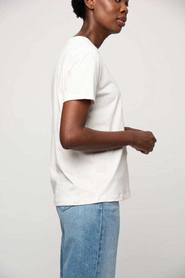 Polo T Shirt Polo Women Lee Short Sleeve Emrboidered T Shirt Parchment