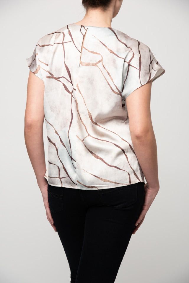 Polo T Shirt Polo Women Nora Short Sleeve Printed Blouse Sand