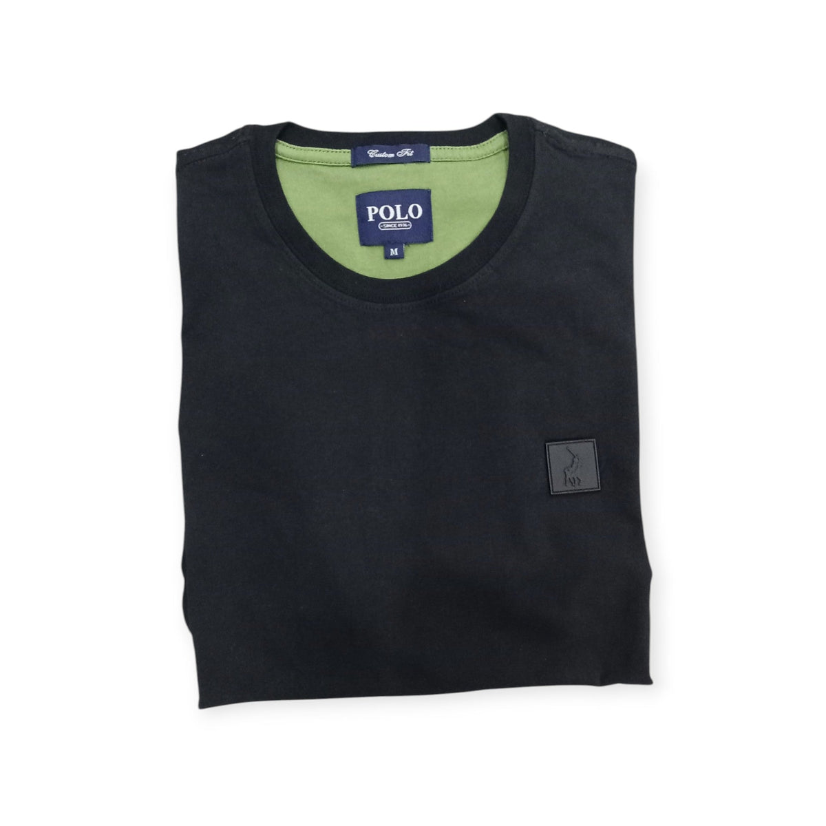 Polo T Shirt S Polo Men's Essential Crew Neck Long Sleeve Tee Black