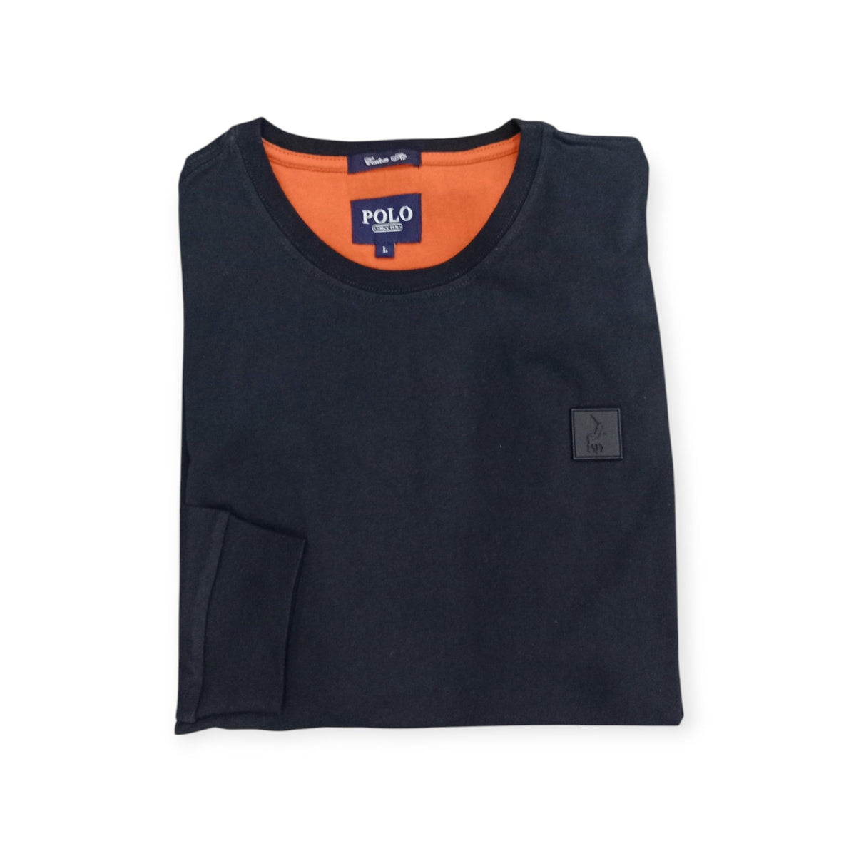Polo T Shirt S Polo Men's Essential Crew Neck Long Sleeve Tee Navy