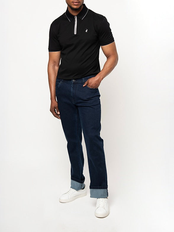Polo Mens Simon Jean -Blue/Black 501015