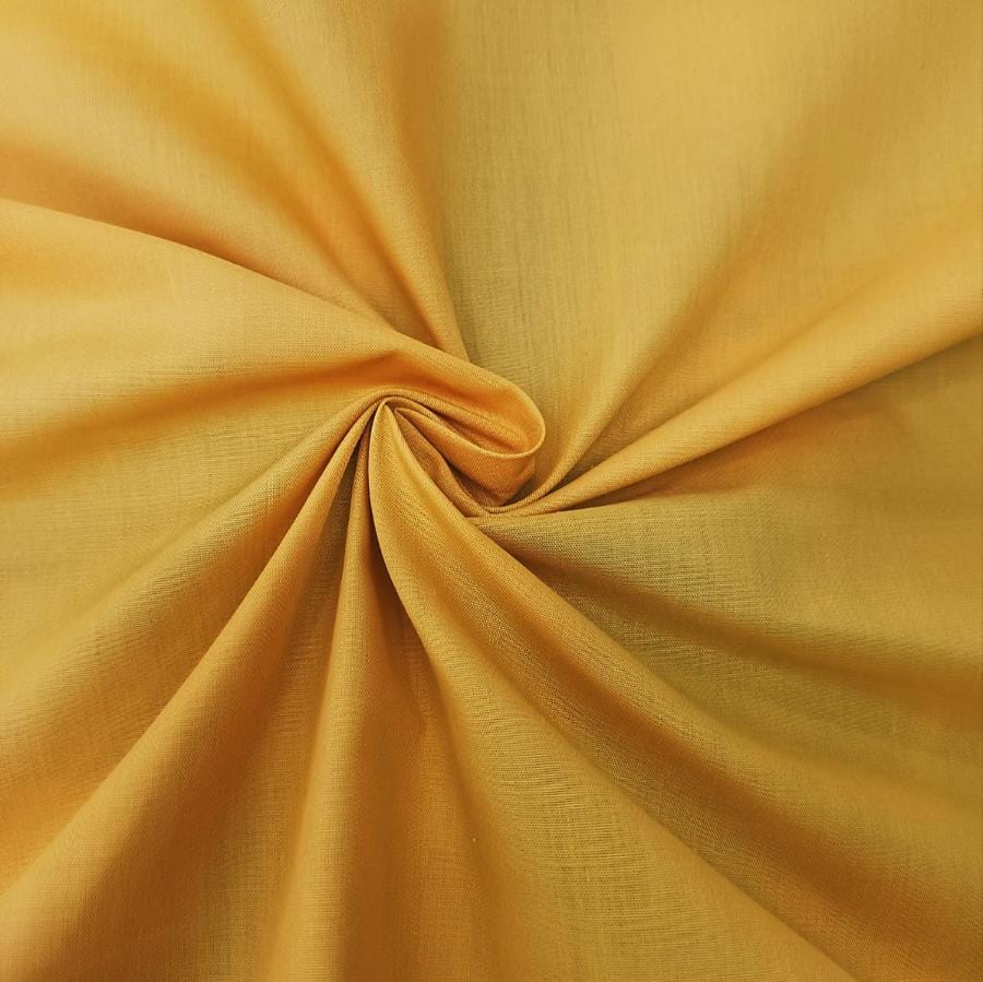 Poly Cotton Dress Fabrics Mustard Poly Cotton Fabric 112 cm (7710978768985)
