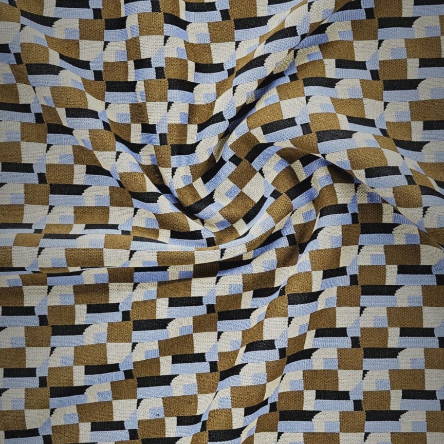 POLY SPAN Dress Fabric Blue Poly Span Jacquard 150cm