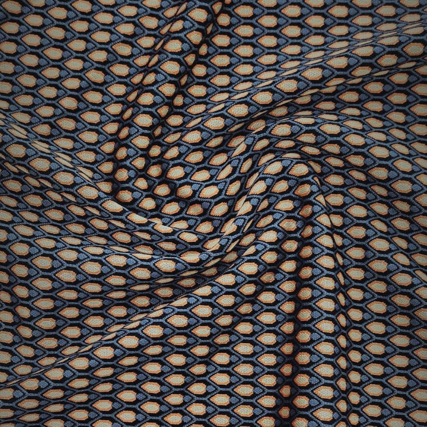 POLY SPAN Dress Fabric Orange Poly Span Jacquard 150cm