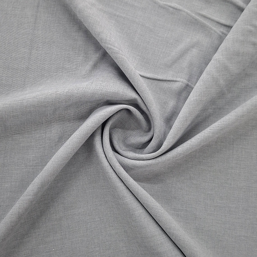 POLYESTER Dress Fabrics Silver Snow Look Linen Fabric 150cm