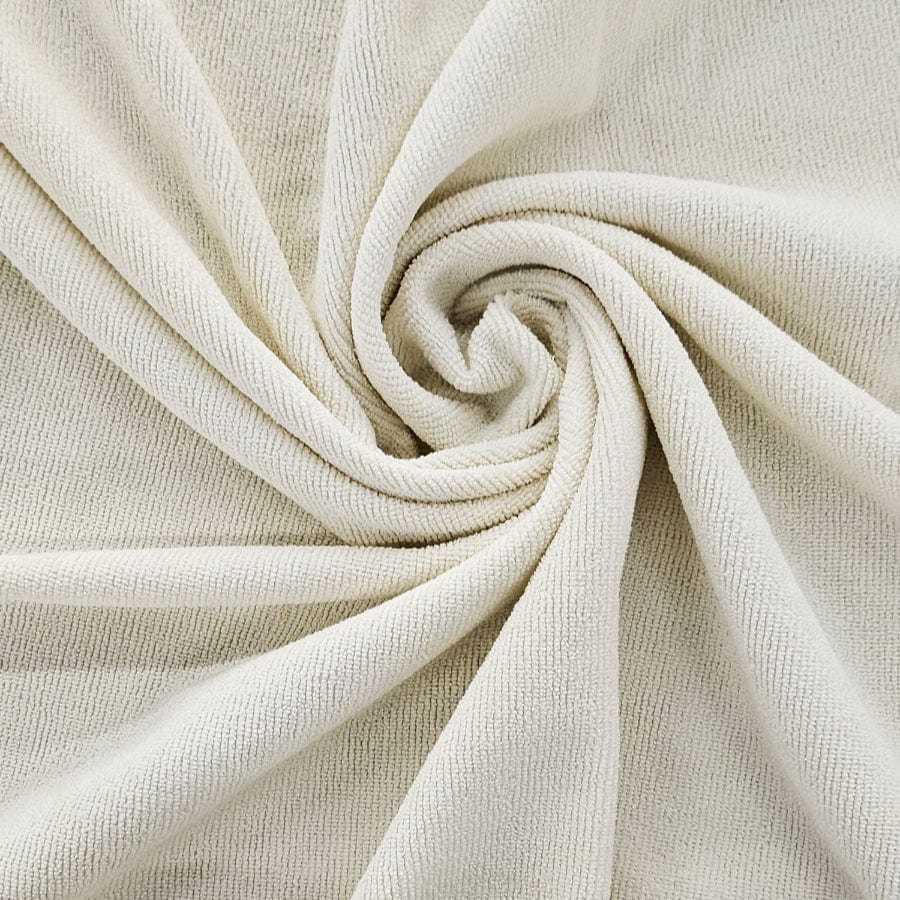 Polyester Towelling Dress Fabrics Cream Towelling Fabric - Polyester Single Sided (7797598224473)