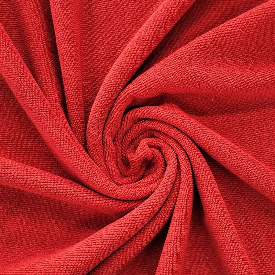 Polyester Towelling Dress Fabrics Red Towelling Fabric - Polyester Single Sided (7797598224473)