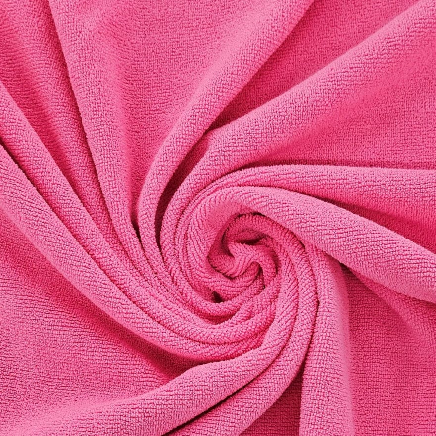 Polyester Towelling Dress Fabrics Sweet Pink Towelling Fabric - Polyester Single Sided (7797598224473)