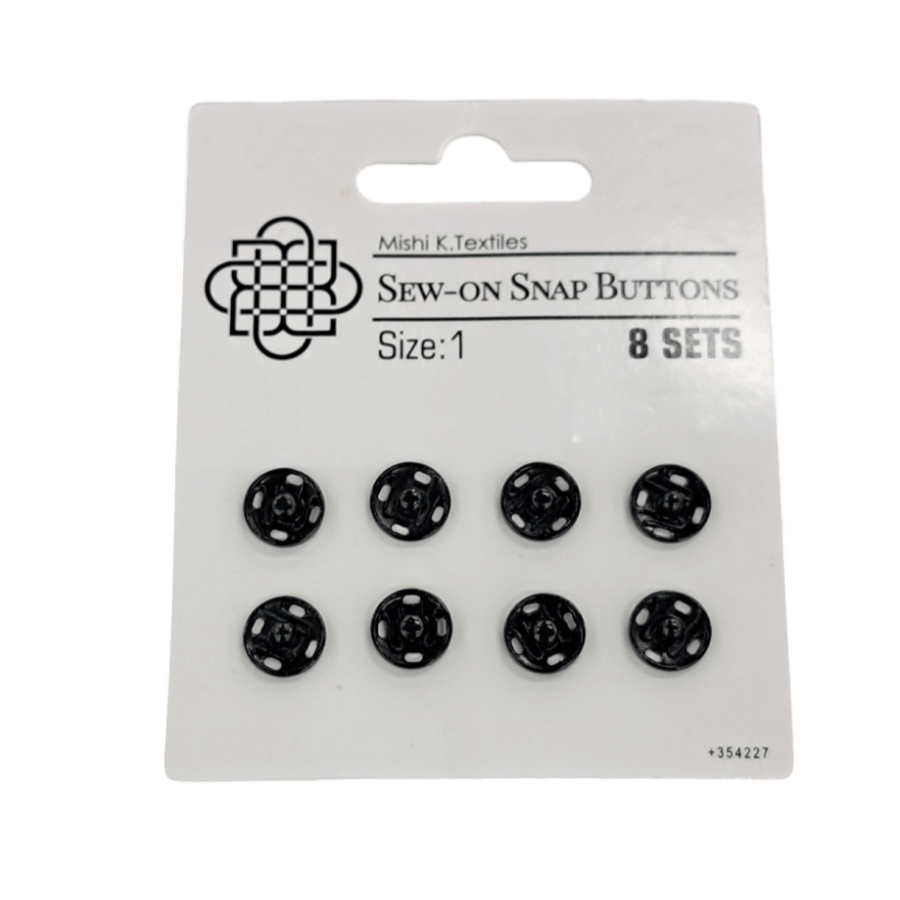 Press Stud Habby Black Press Stud Size 1 (7819693686873)