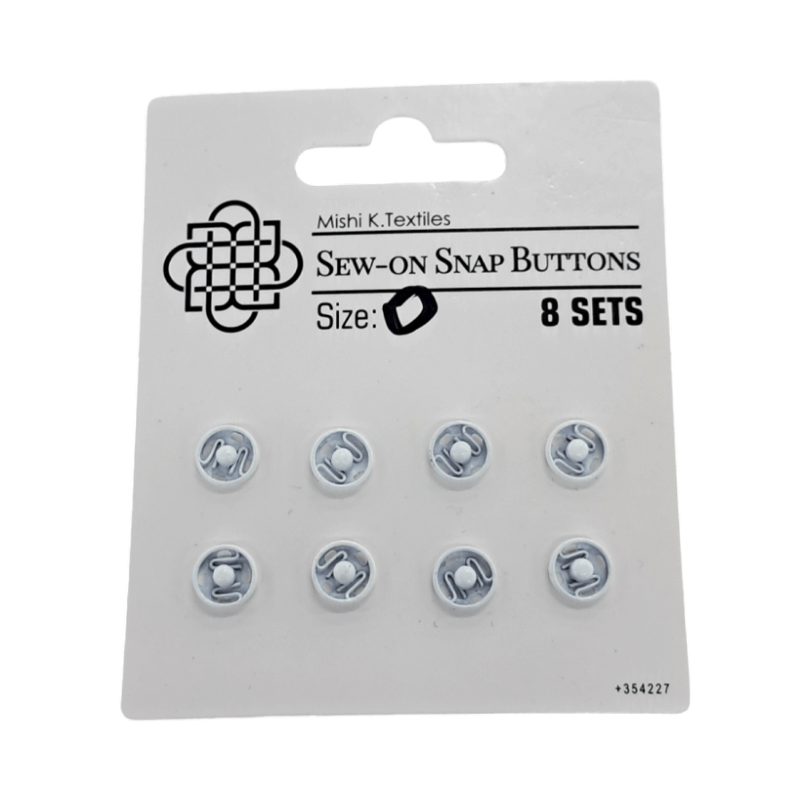 Press Stud Habby White Press Stud Size 0 (7819692277849)