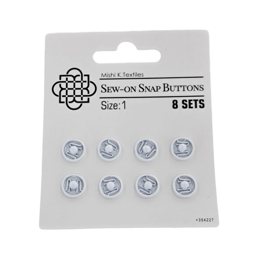 Press Stud Habby White Press Stud Size 1 (7819693686873)