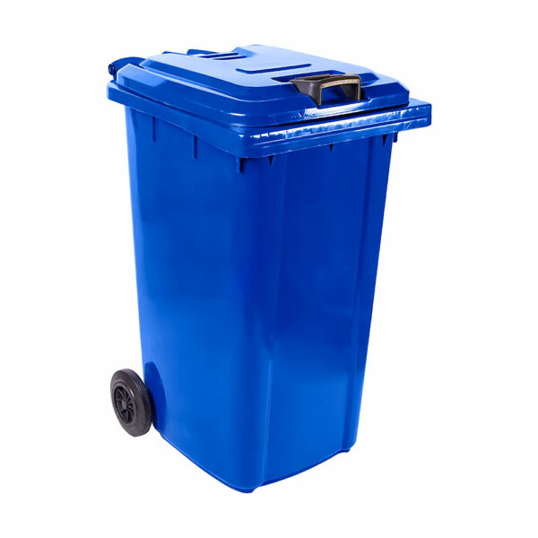 Pride DUST BIN Muni Blue Wheelie Recycled Plastic Bin 2 Wheel 240 Litre Assorted Colour P3785C
