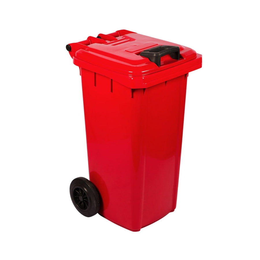 Pride DUST BIN Red Wheelie Recycled Plastic Bin 2 Wheel 80 Litre Assorted Colour P3784C