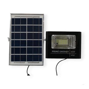 PRIME ENERGY solar floodlight PRIME ENERGY 50WI Solar Flood Light+Remote+Solar Panel (7422790107225)
