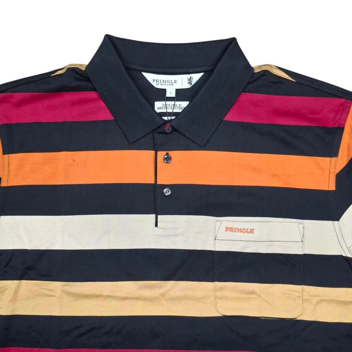 Pringle Golf T Shirt Pringle David Mercerised Golfer  Black
