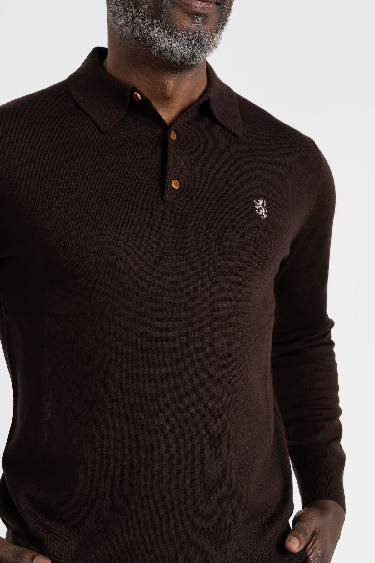 Pringle Golf T Shirt Pringle Gary Long Sleeve Knitwear Golfer Brown