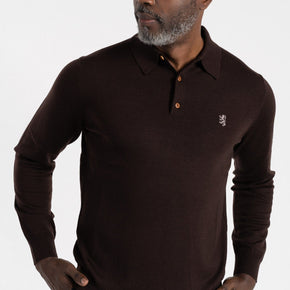 Pringle Golf T Shirt Pringle Gary Long Sleeve Knitwear Golfer Brown (7619471048793)