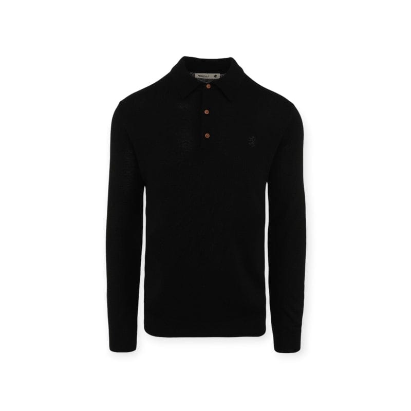 Pringle Golf T Shirt Pringle Gary Long Sleeve Merino Golfer Black