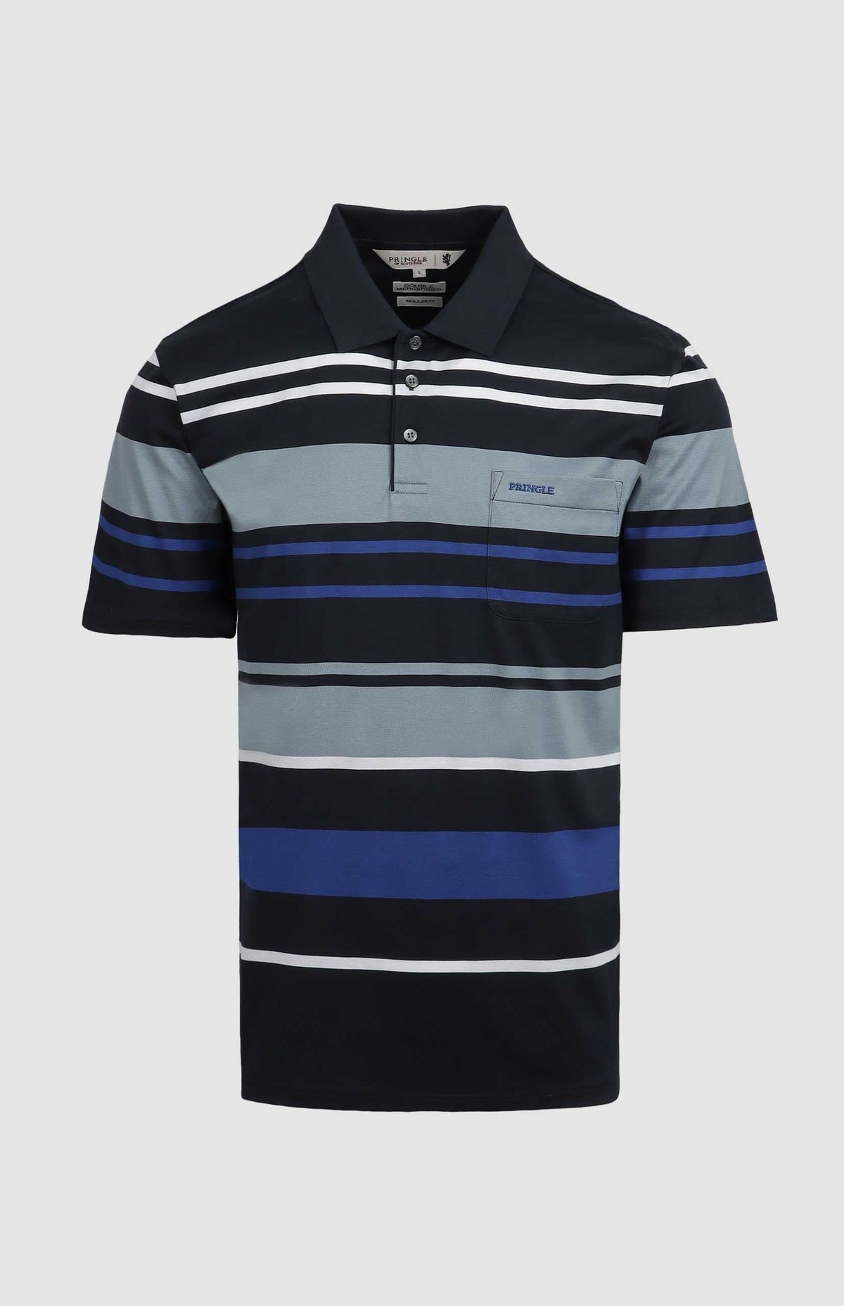 Pringle Golf T Shirt S Pringle Michael Striped Mercerised Golfer Navy