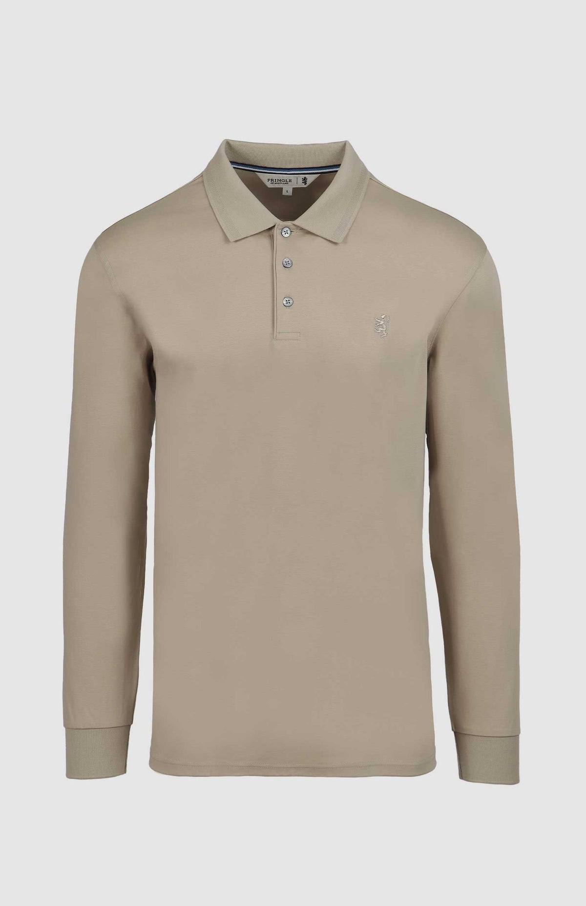 Pringle Golfer Pringle Donald Long Sleeve Golfer Stone