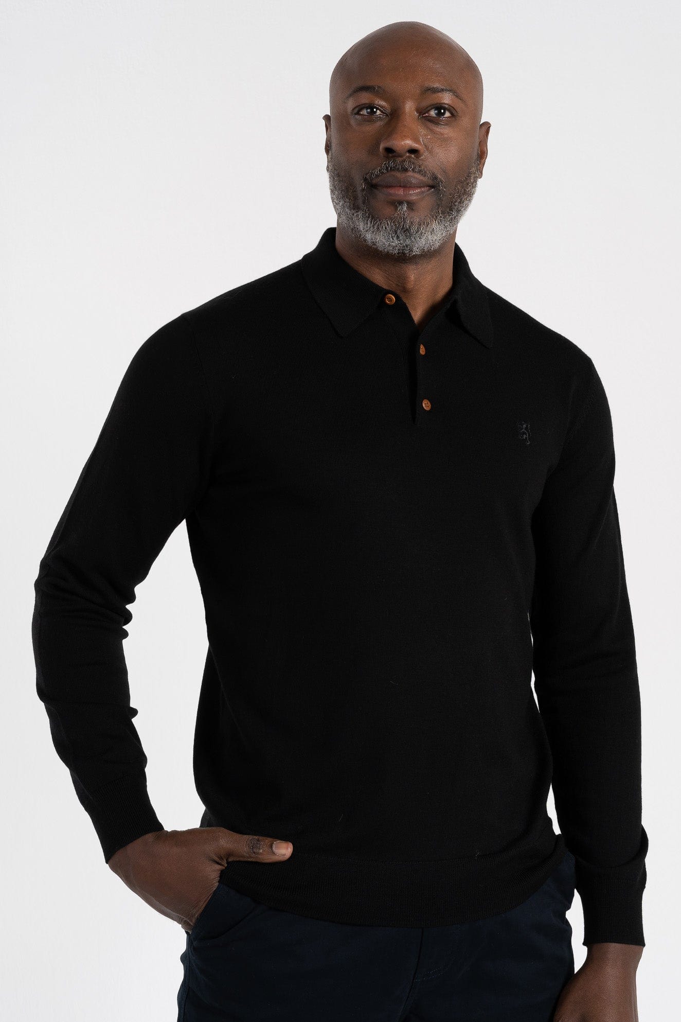 Pringle Golfer Pringle Gary Long Sleeve Knitwear Golfer Black (7619463217241)