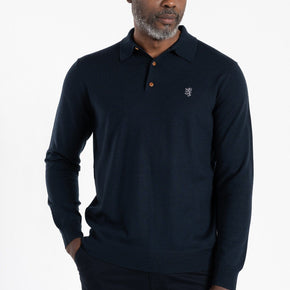 Pringle Golfer Pringle Gary Long Sleeve Knitwear Golfer Navy (7619457122393)