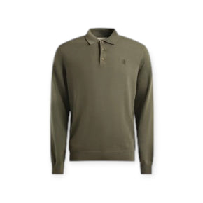 Pringle Golfer Pringle Gray Long Sleeve Merino Wool Golfer Green