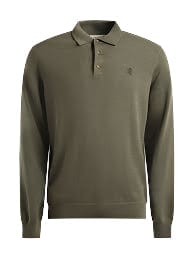 Pringle Golfer Pringle Gray Long Sleeve Merino Wool Golfer Green