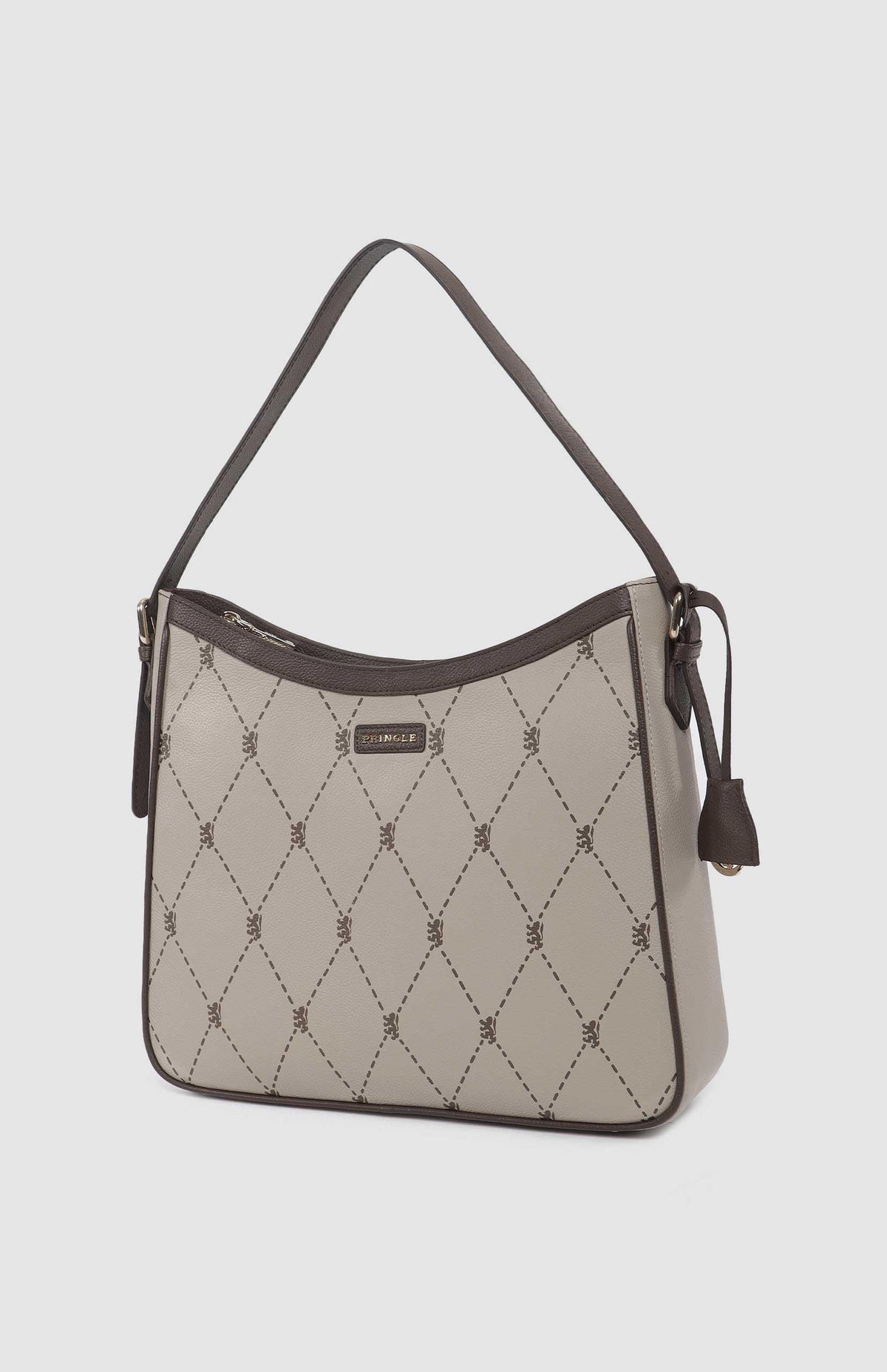 Pringle Ladies Handbags Pringle Argyle AOP Hobo Bag