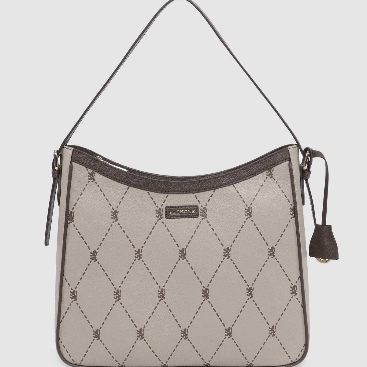 Pringle Ladies Handbags Pringle Argyle AOP Hobo Bag